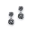 Bloodline Design Double Rose Drop Earrings