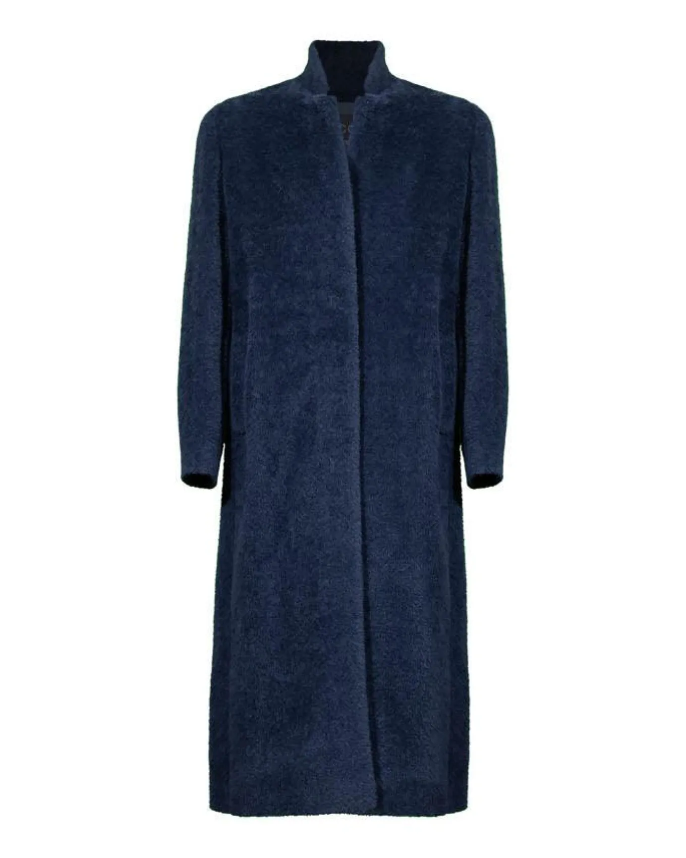 Cinzia Rocca Notch Collar Wool Alpaca Maxi Coat
