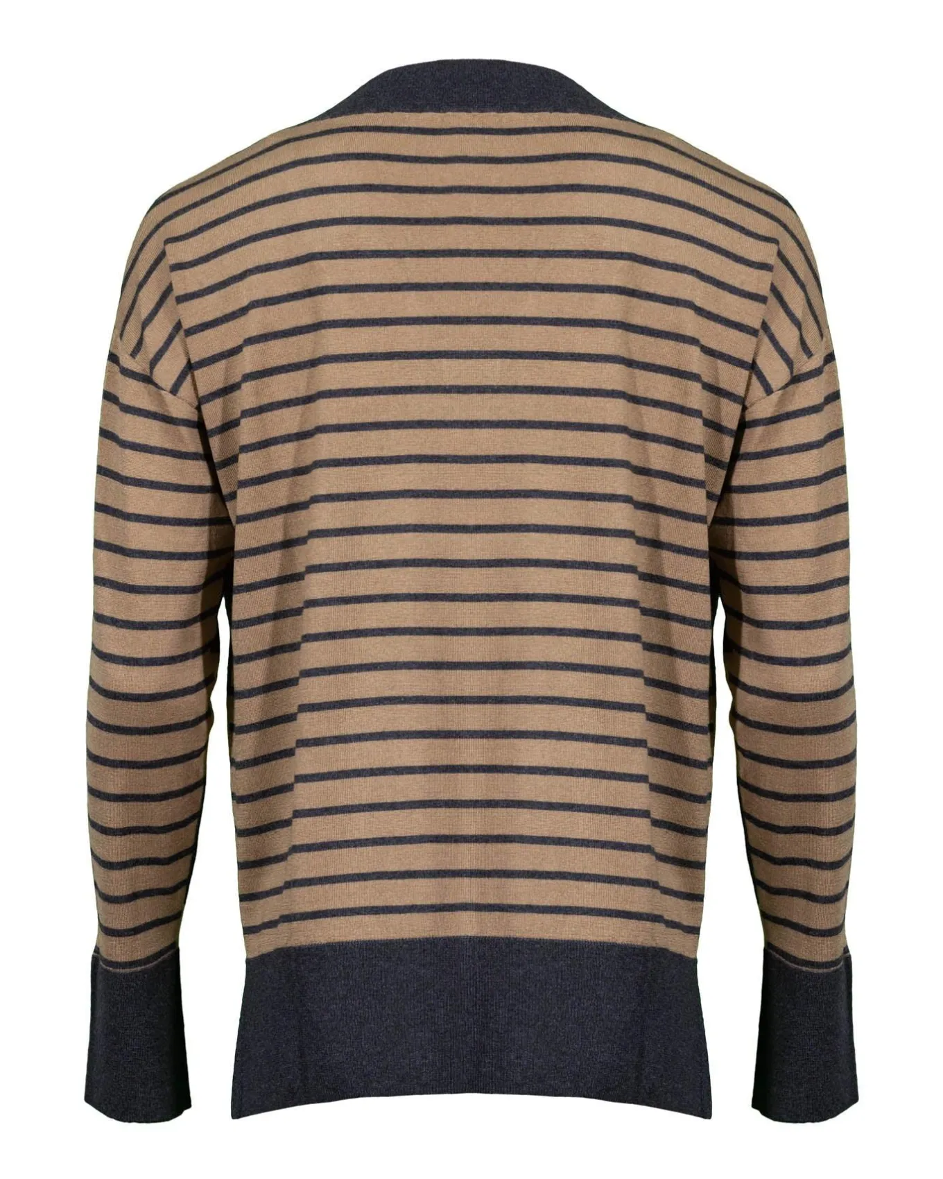 Contrast Stripe V-Neck Sweater