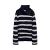 Dorothee Schumacher Fluffy Statements Stripe Zip Turtleneck