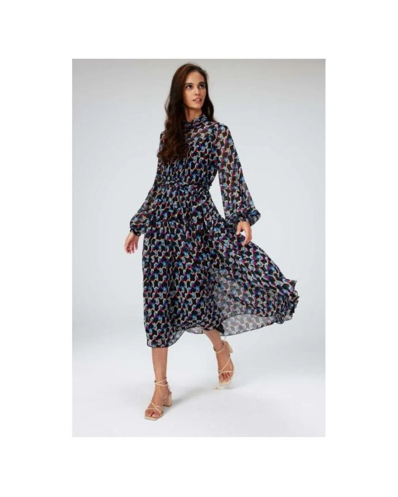 DVF Kent Geo Illusion Print Dress