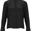 Frame Shirred Shoulder Inset Blouse