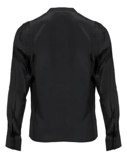 Frame Shirred Shoulder Inset Blouse