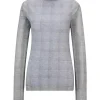 Hugo Boss Emata Plaid Tulle Turtleneck