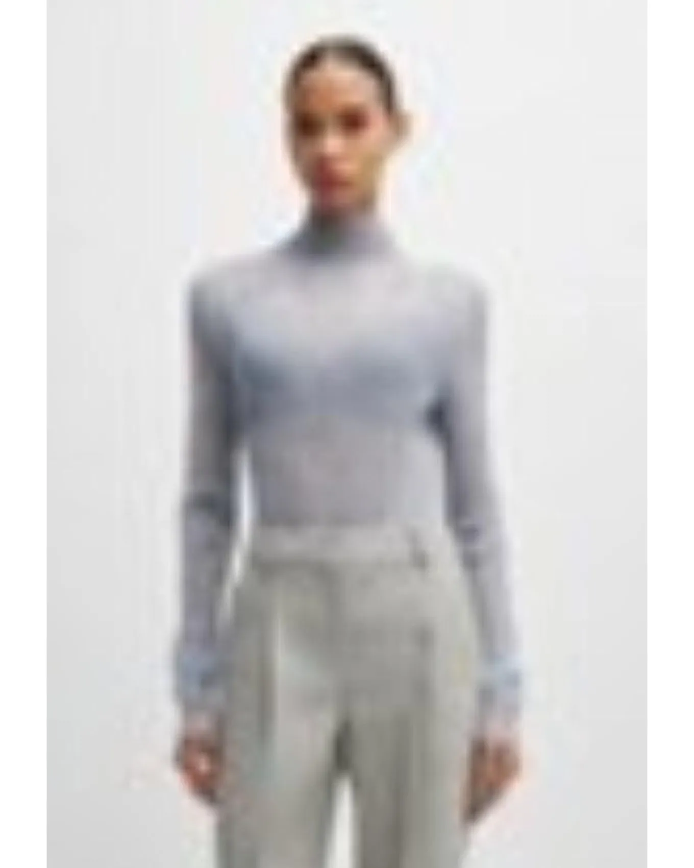 Hugo Boss Emata Plaid Tulle Turtleneck