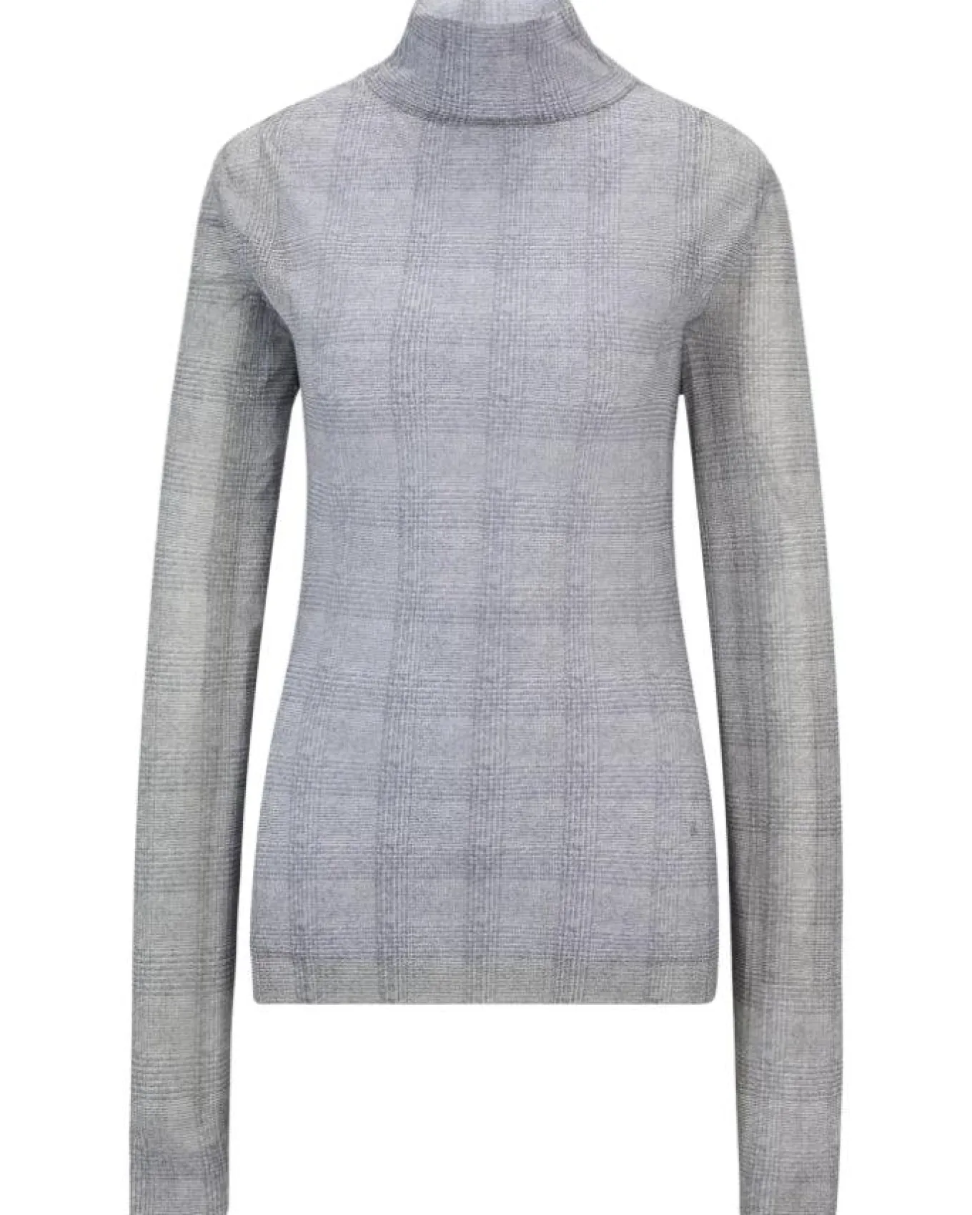 Hugo Boss Emata Plaid Tulle Turtleneck