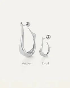 Jenny Bird Colette Hoops Silver Small