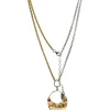 Karyn Chopik Grecian Textured Pendant On Gold-Sliver Necklace