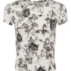 L'Agence Resse Ivory Black Baroque Floral Tee