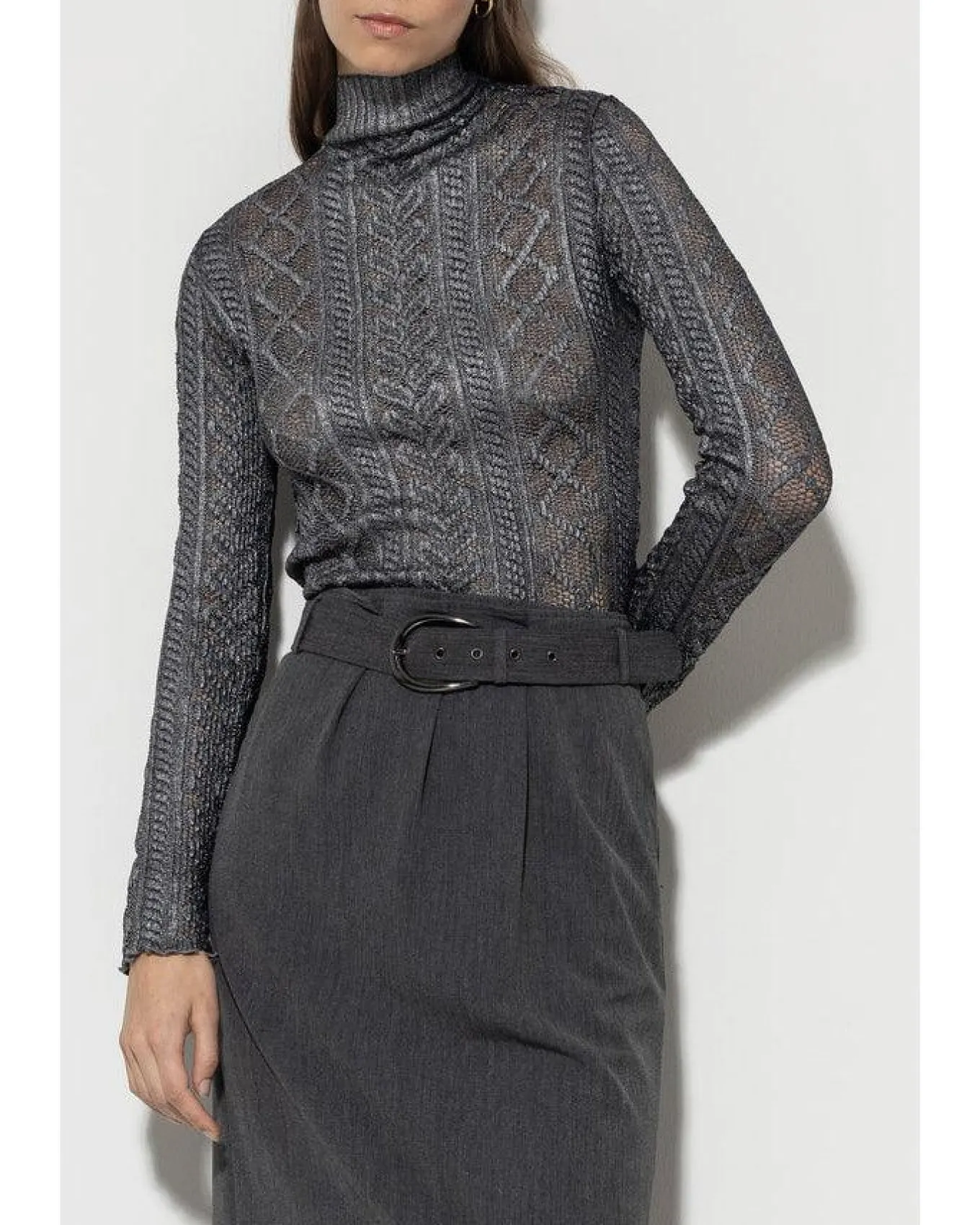 Luisa Cerano Glazed Lace Look Knit Pullover
