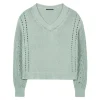 Luisa Cerano Ribbed Lace Detail Pullover