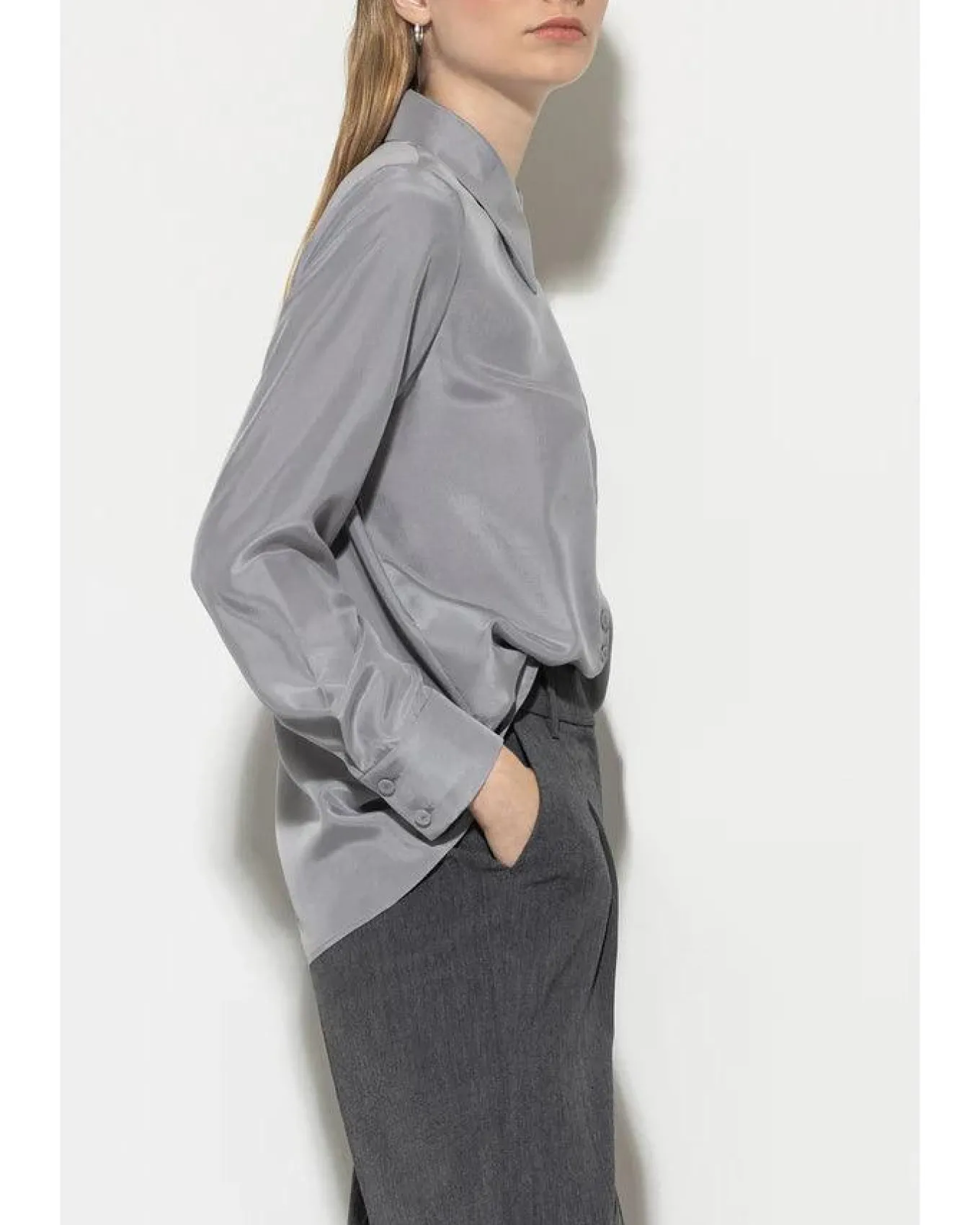 Luisa Cerano Silk Double Button Detail Blouse