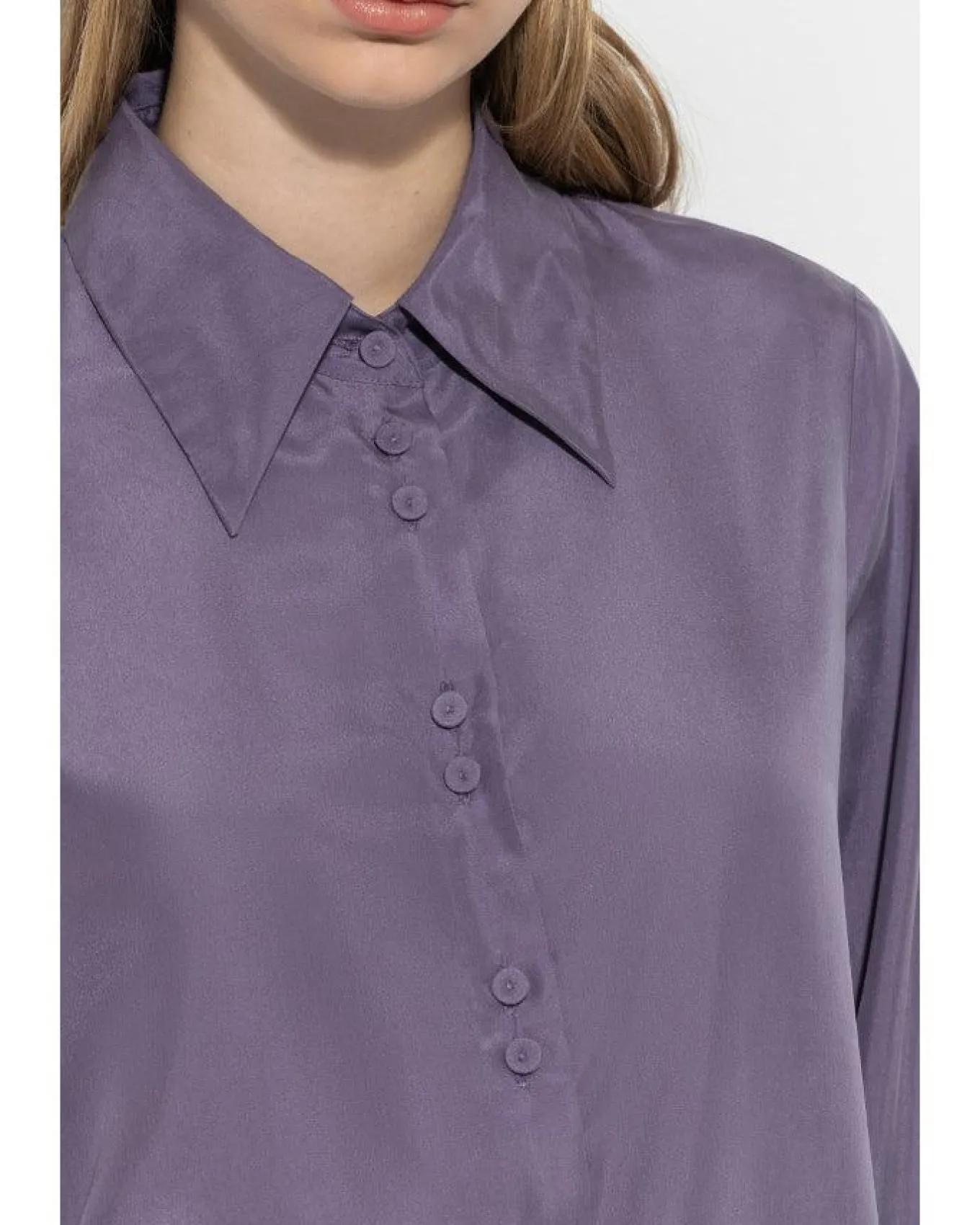 Luisa Cerano Silk Double Button Detail Blouse