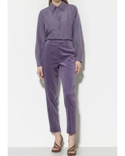 Luisa Cerano Tapered Cropped Velvet Pant
