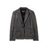 Luisa Cerano Tweed Wool One Button Blazer