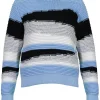 Marc Cain Chunky Cotton Asymmetrical Stripe Sweater