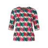 Marc Cain Colorful Print Ribbed Top