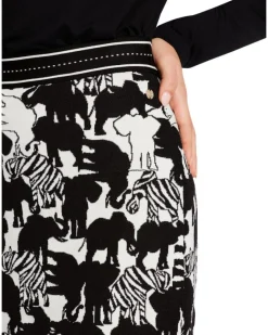 Marc Cain Elephant Print Pencil Skirt