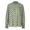 Marc Cain Malachite Print Smocked Blouse