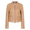 Marc Cain Perforated Leather Zip Jacket