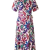 Oui Floral Wrap Style Dress