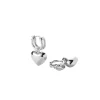 Puffy Heart Silver Huggies