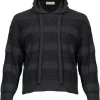 Purotatto Striped Sequin Hooded Pullover