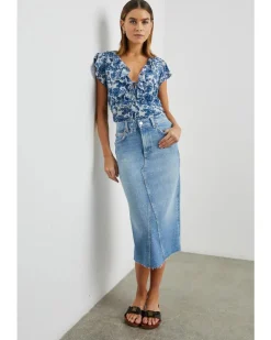 Rails Carmine Chambray Floral Top