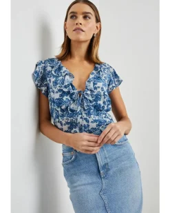 Rails Carmine Chambray Floral Top