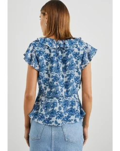 Rails Carmine Chambray Floral Top