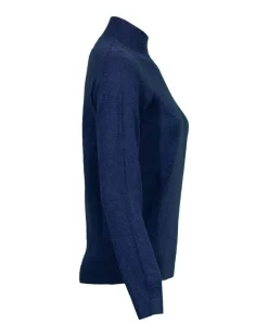 Repeat Mock Neck Cashmere Sweater Navy