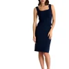 Shan Sofia 3D Pencil Skirt Navy