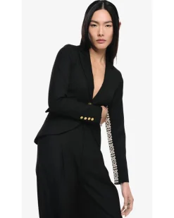 Smythe One Button Graphic Tuxedo Stripe Blazer