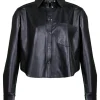Veronica Beard Aderes Faux Leather Shirt
